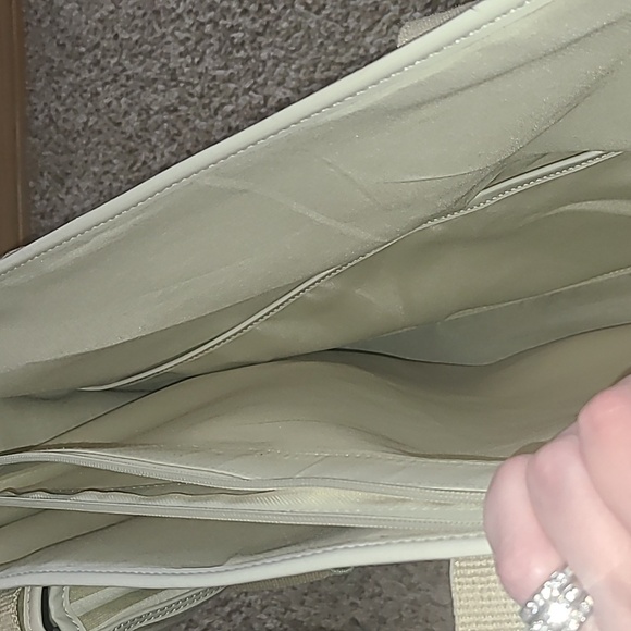 Creating Keepsakes Craft/ Scrapbook Bag Cream and Green Striped Bag - Picture 9 of 10